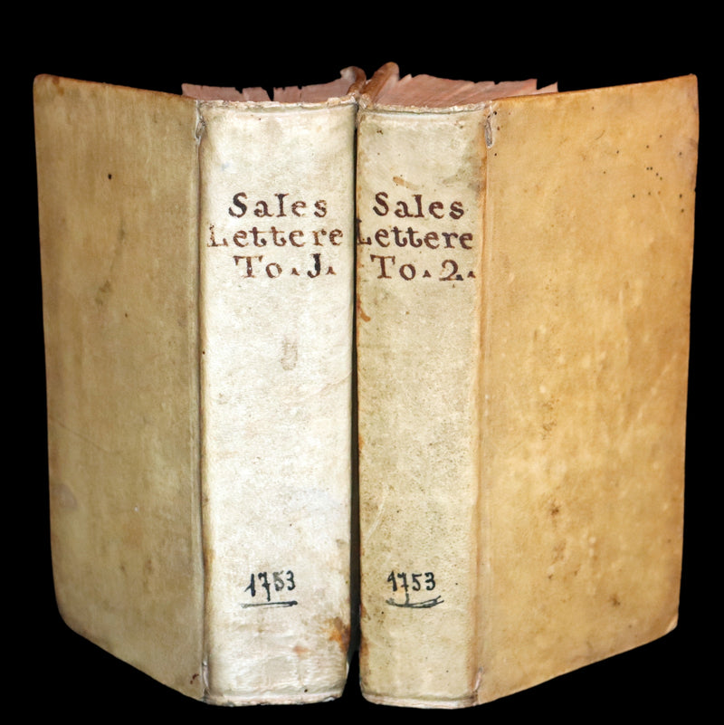 1753 Rare Italian vellum Book set - Spiritual letters of St. Francis de Sales, Lettere spirituali di S. Francesco di Sales.