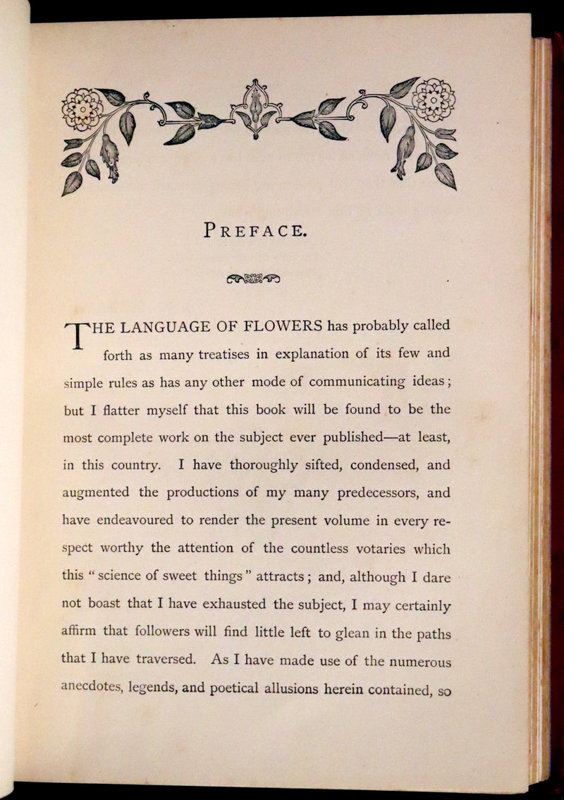 1869 Scarce Floriography Book ~ Flora Symbolica or The Language and Sentiment of Flowers by John Ingram.