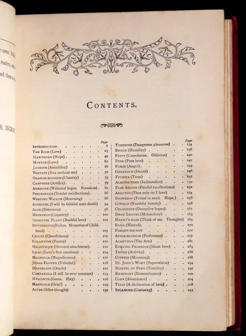 1869 Scarce Floriography Book ~ Flora Symbolica or The Language and Sentiment of Flowers by John Ingram.