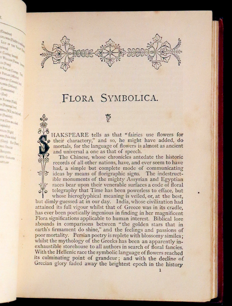 1869 Scarce Floriography Book ~ Flora Symbolica or The Language and Sentiment of Flowers by John Ingram.