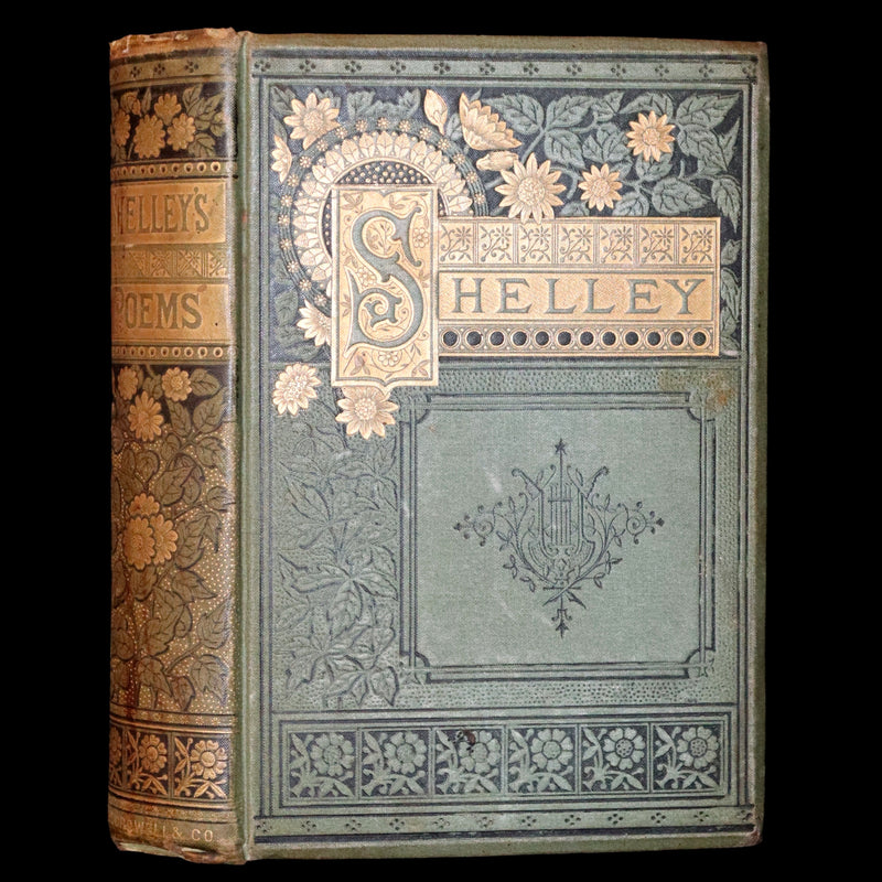 1890 Rare Victorian Book - The Poetical Works of Percy Bysshe Shelley. Illustrated.