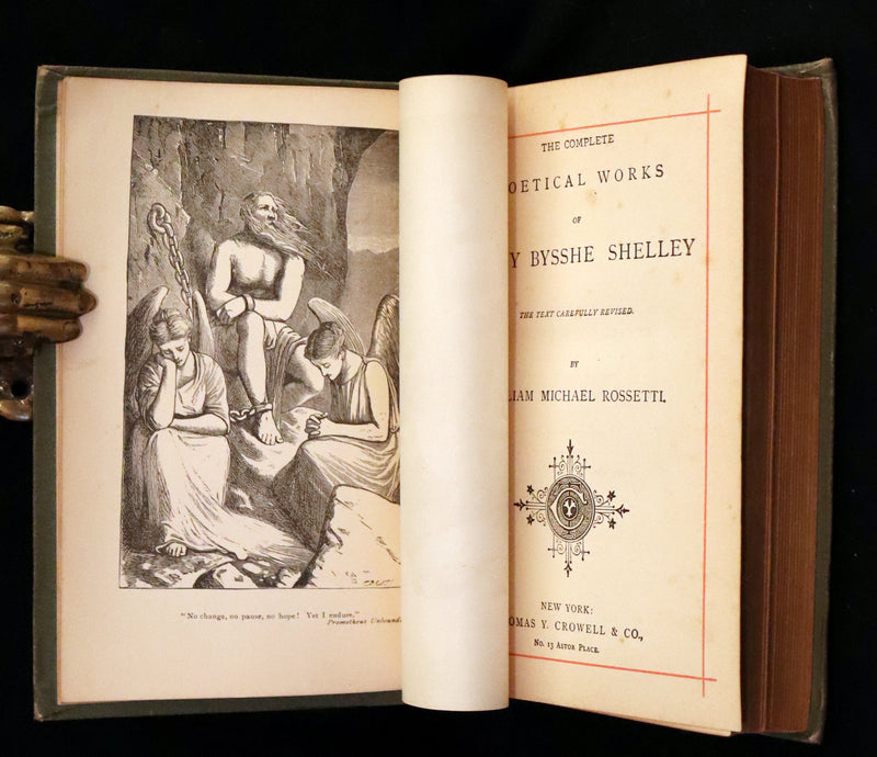 1890 Rare Victorian Book - The Poetical Works of Percy Bysshe Shelley. Illustrated.