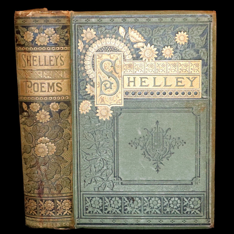 1890 Rare Victorian Book - The Poetical Works of Percy Bysshe Shelley. Illustrated.