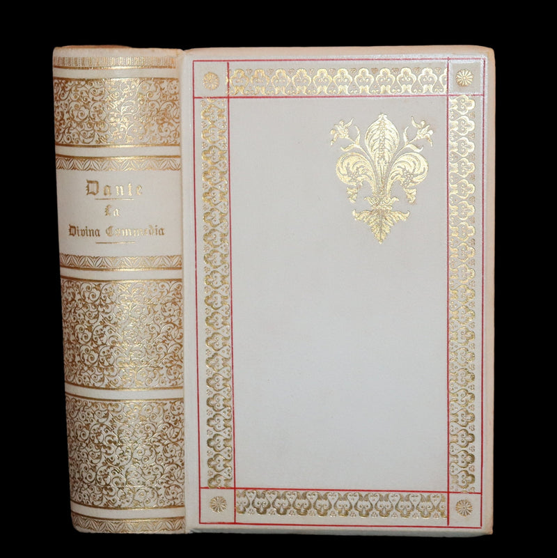 1886 Fine Italian Vellum Book - La Divina Commedia di Dante Alighieri, The Divine Comedy.