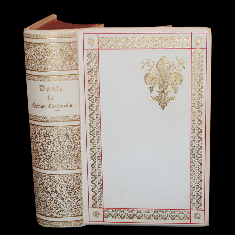 1886 Fine Italian Vellum Book - La Divina Commedia di Dante Alighieri, The Divine Comedy.