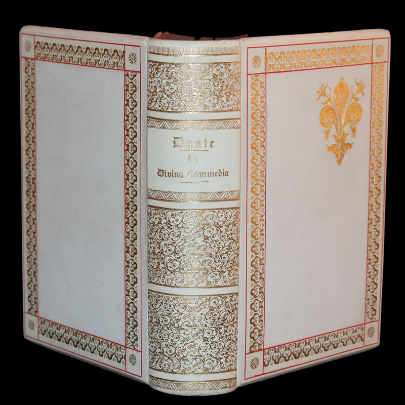 1886 Fine Italian Vellum Book - La Divina Commedia di Dante Alighieri, The Divine Comedy.