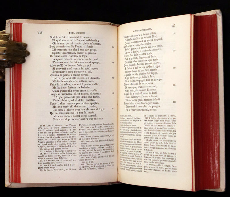 1886 Fine Italian Vellum Book - La Divina Commedia di Dante Alighieri, The Divine Comedy.