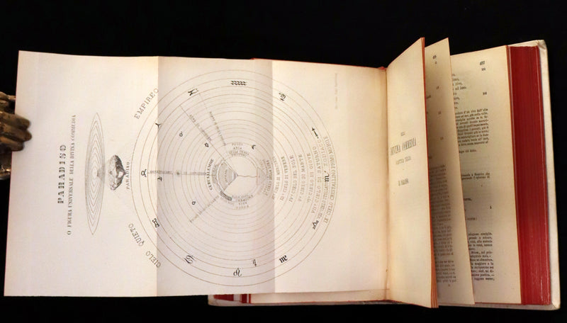 1886 Fine Italian Vellum Book - La Divina Commedia di Dante Alighieri, The Divine Comedy.