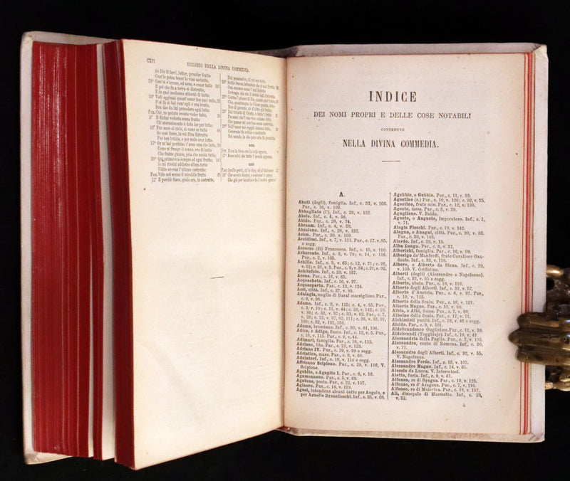 1886 Fine Italian Vellum Book - La Divina Commedia di Dante Alighieri, The Divine Comedy.
