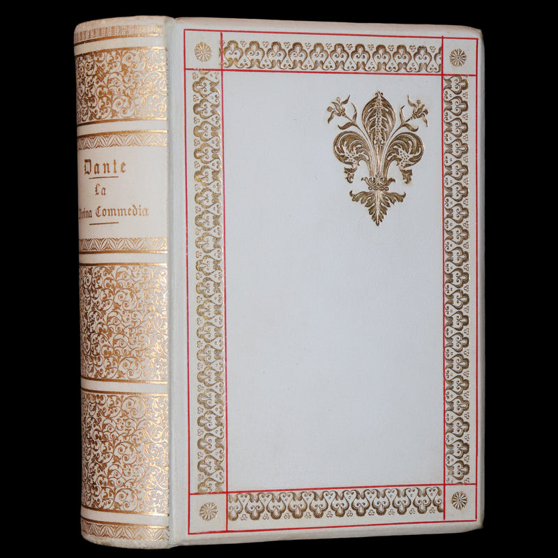 1886 Fine Italian Vellum Book - La Divina Commedia di Dante Alighieri, The Divine Comedy.