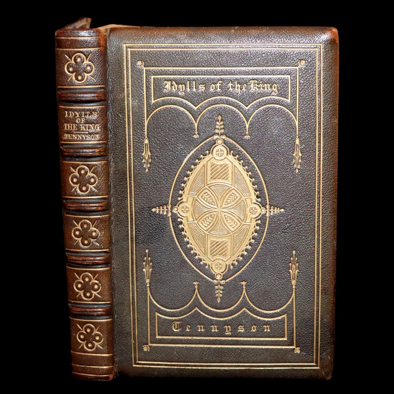 1863 Beautiful binding - Legend of King Arthur, Idylls of the King by Alfred Tennyson.