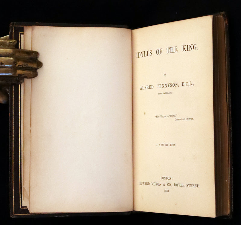 1863 Beautiful binding - Legend of King Arthur, Idylls of the King by Alfred Tennyson.