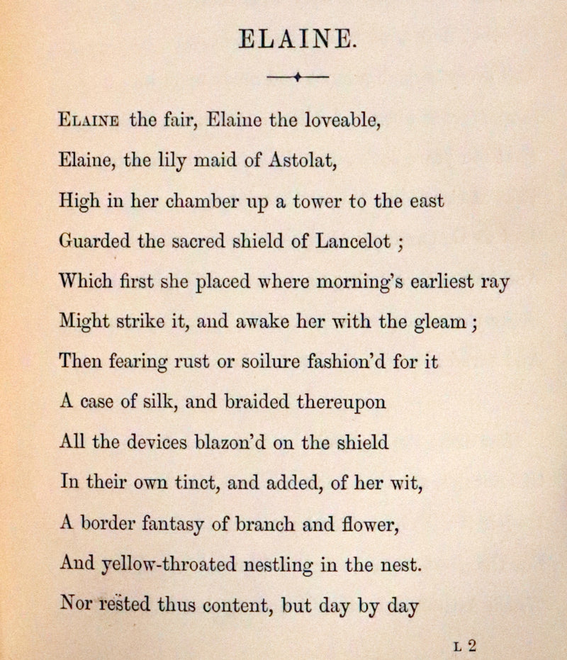 1863 Beautiful binding - Legend of King Arthur, Idylls of the King by Alfred Tennyson.