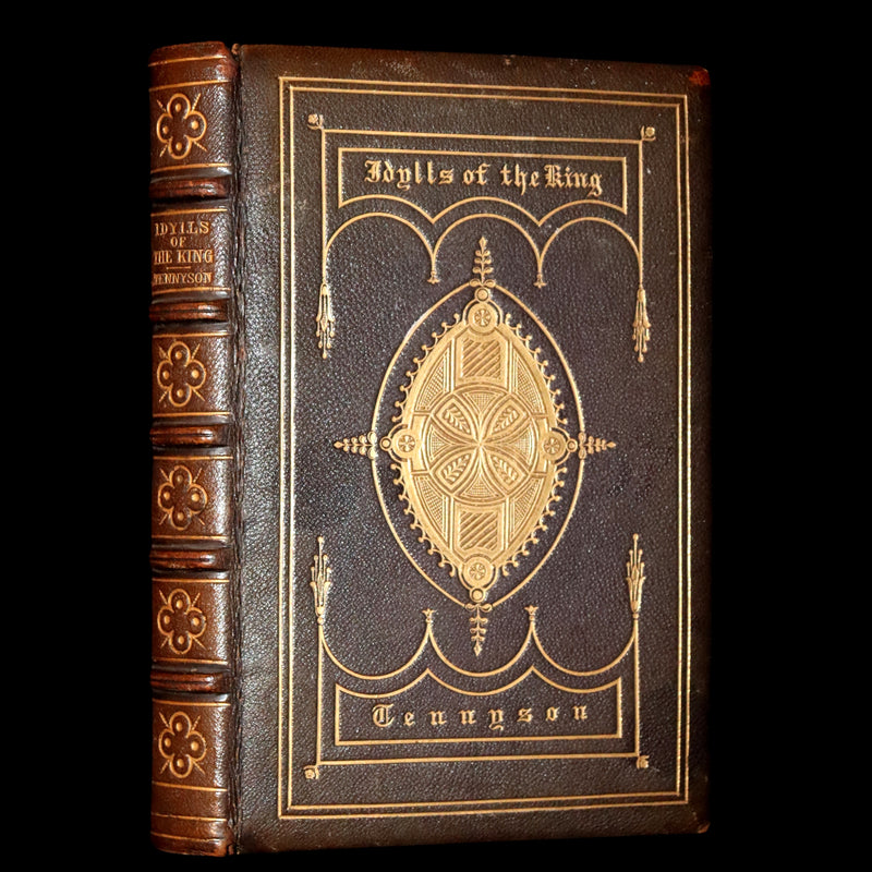 1863 Beautiful binding - Legend of King Arthur, Idylls of the King by Alfred Tennyson.