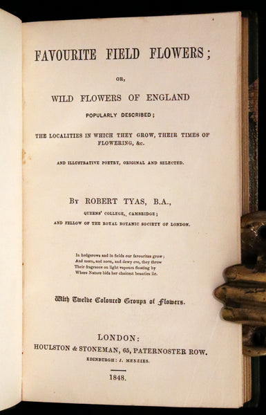 1848 Rare First Edition Set -  Favourite Field Flowers; or, Wild Flowers of England by Robert Tyas.