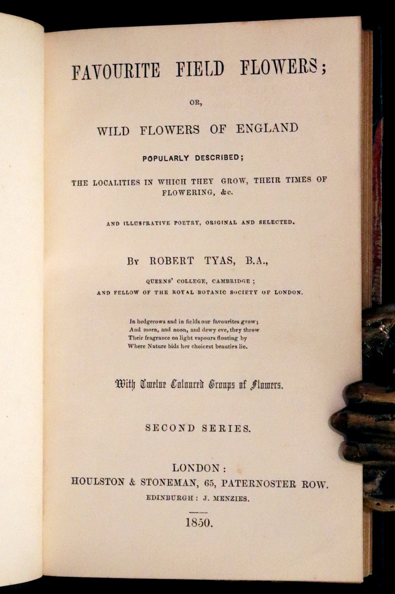 1848 Rare First Edition Set -  Favourite Field Flowers; or, Wild Flowers of England by Robert Tyas.
