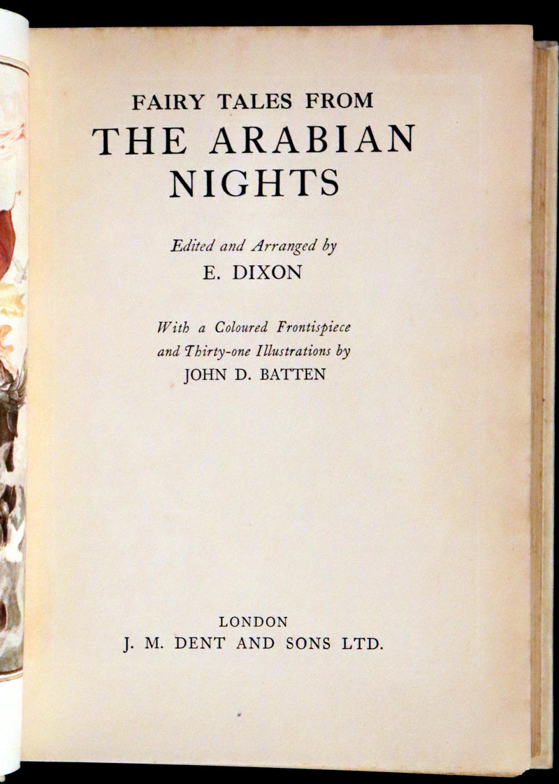 1937 Rare Book - Fairy Tales from the Arabian Nights illustrated by John D. Batten.