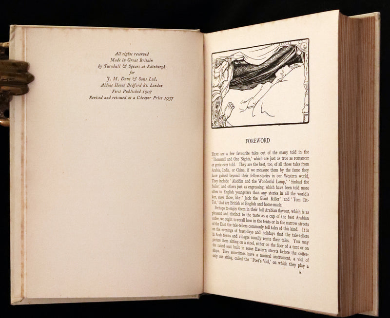 1937 Rare Book - Fairy Tales from the Arabian Nights illustrated by John D. Batten.