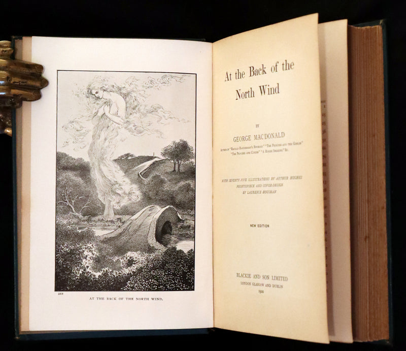 1900 Rare Book - At the Back od the North Wind by George MacDonald illustrated by Arthur Hughes.