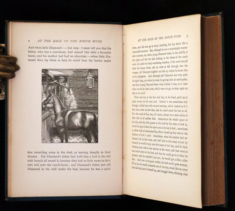 1900 Rare Book - At the Back od the North Wind by George MacDonald illustrated by Arthur Hughes.
