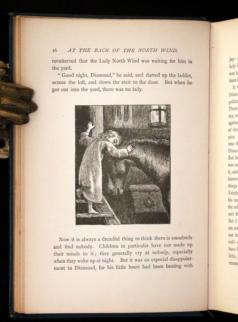 1900 Rare Book - At the Back od the North Wind by George MacDonald illustrated by Arthur Hughes.