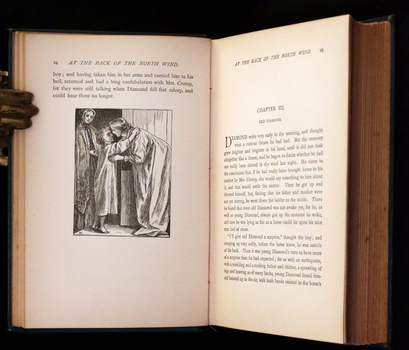 1900 Rare Book - At the Back od the North Wind by George MacDonald illustrated by Arthur Hughes.