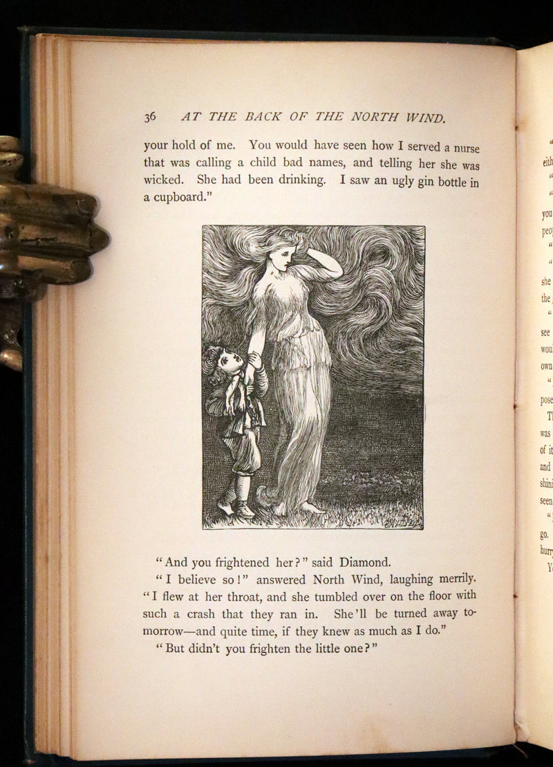 1900 Rare Book - At the Back od the North Wind by George MacDonald illustrated by Arthur Hughes.