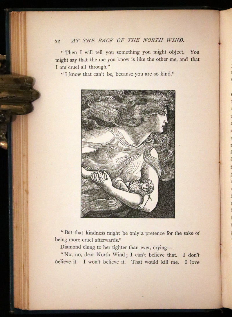 1900 Rare Book - At the Back od the North Wind by George MacDonald illustrated by Arthur Hughes.