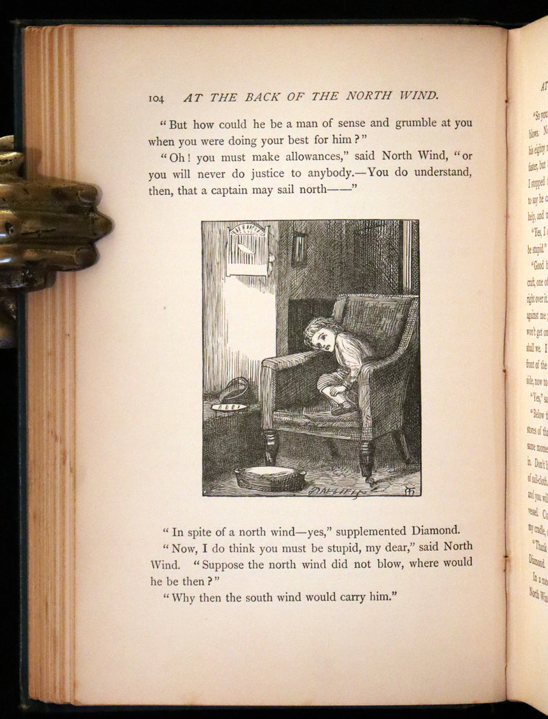 1900 Rare Book - At the Back od the North Wind by George MacDonald illustrated by Arthur Hughes.
