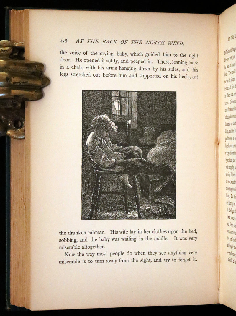 1900 Rare Book - At the Back od the North Wind by George MacDonald illustrated by Arthur Hughes.