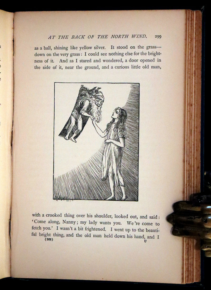 1900 Rare Book - At the Back od the North Wind by George MacDonald illustrated by Arthur Hughes.