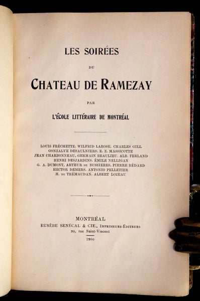 1900 Scarce French First Edition - Emile Nelligan, Soirees du Chateau de Ramezay.