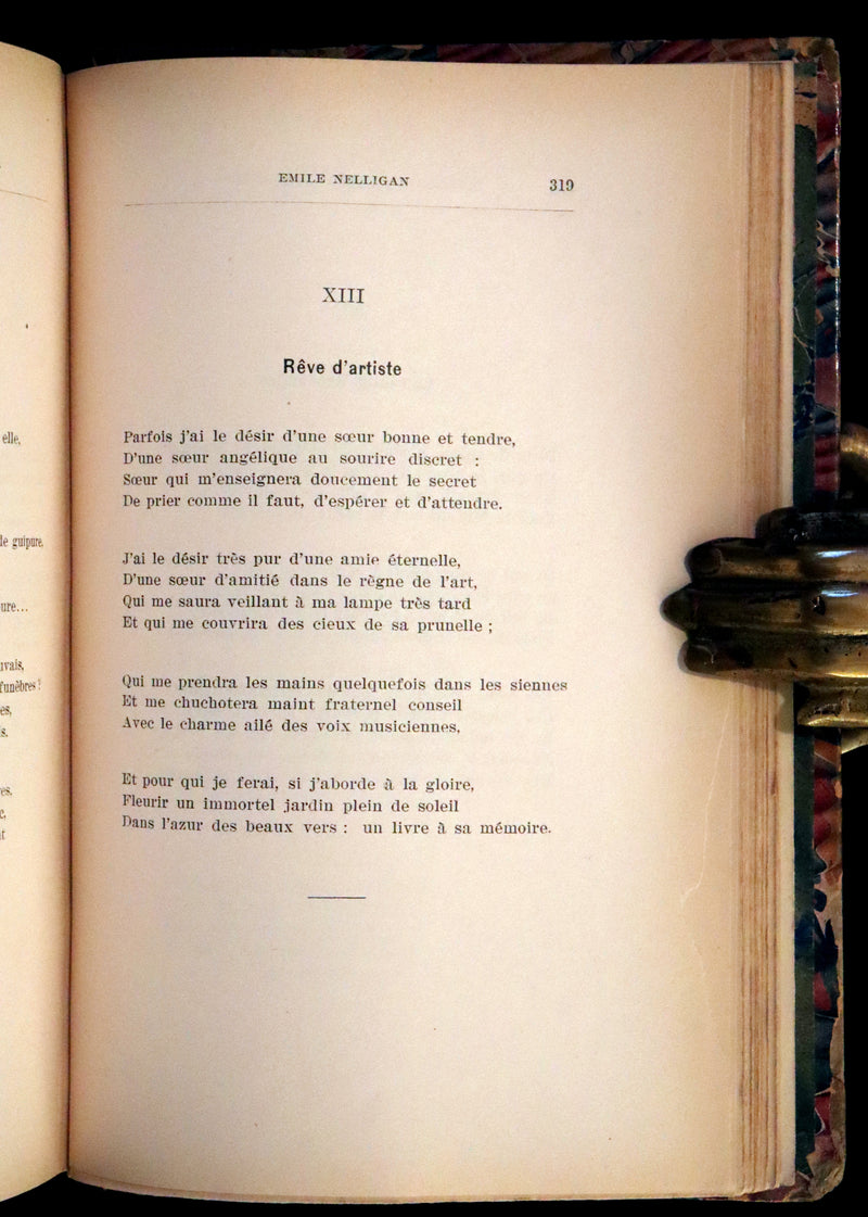 1900 Scarce French First Edition - Emile Nelligan, Soirees du Chateau de Ramezay.