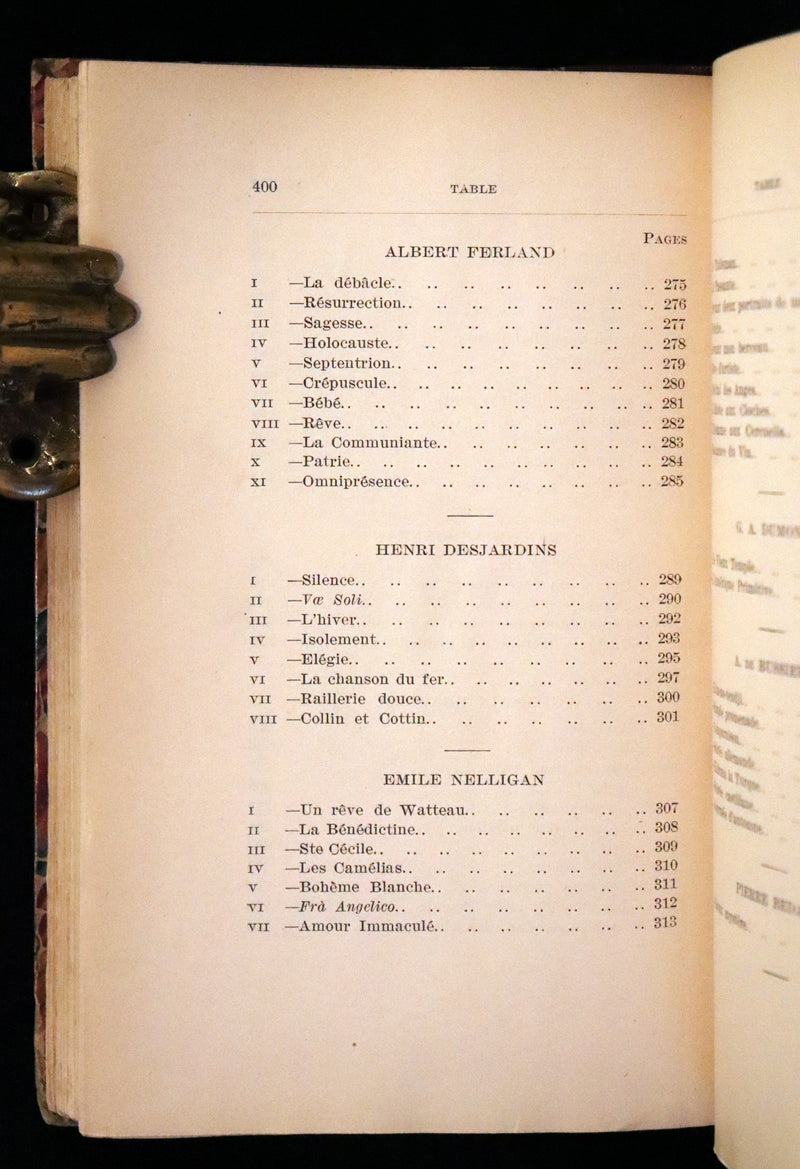 1900 Scarce French First Edition - Emile Nelligan, Soirees du Chateau de Ramezay.