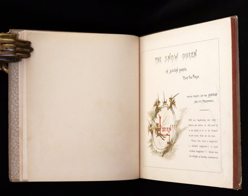 1883 Scarce Victorian Book -  The Snow Queen by Hans Christian Andersen illustrated by T. Pym.