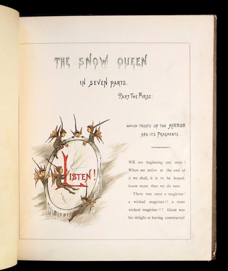 1883 Scarce Victorian Book -  The Snow Queen by Hans Christian Andersen illustrated by T. Pym.