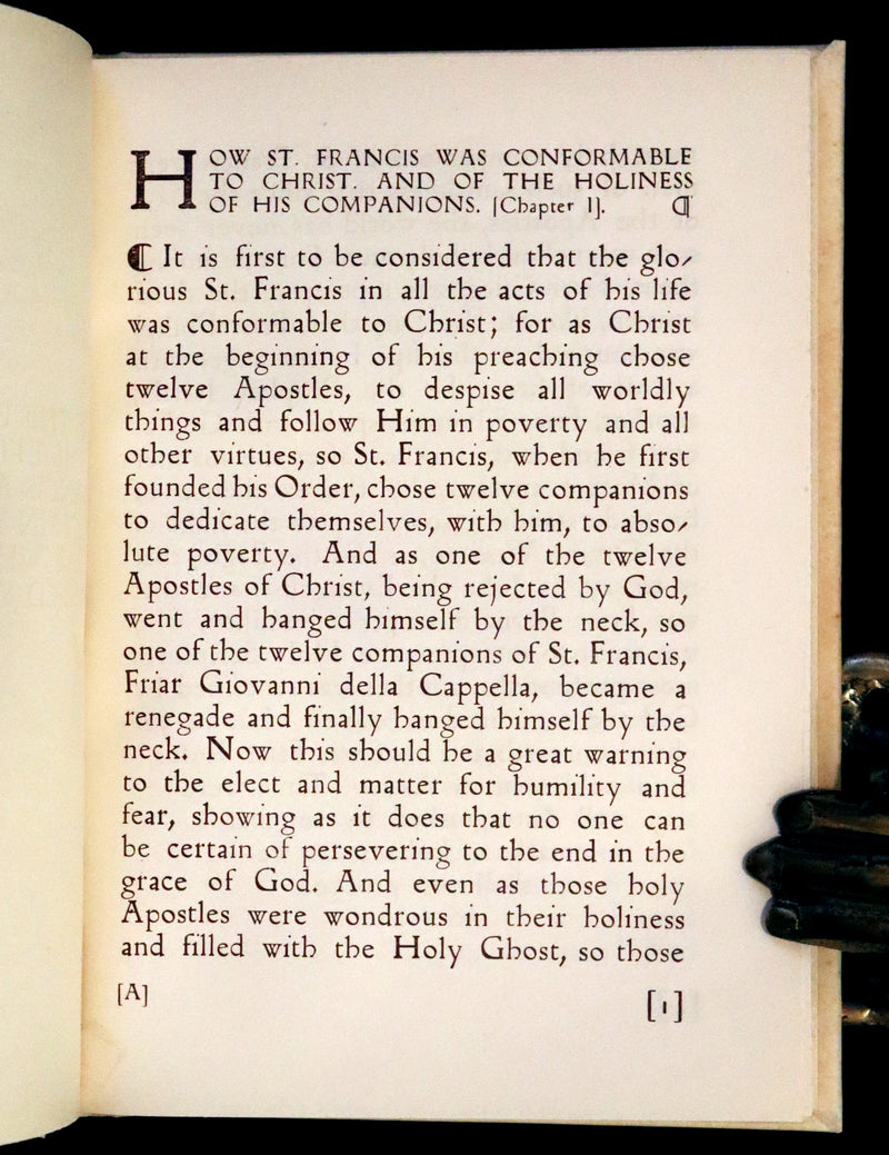 1926 Rare Giannini Binding - The Little Flowers of Saint Francis illustrated by Alaide Vanzetti.