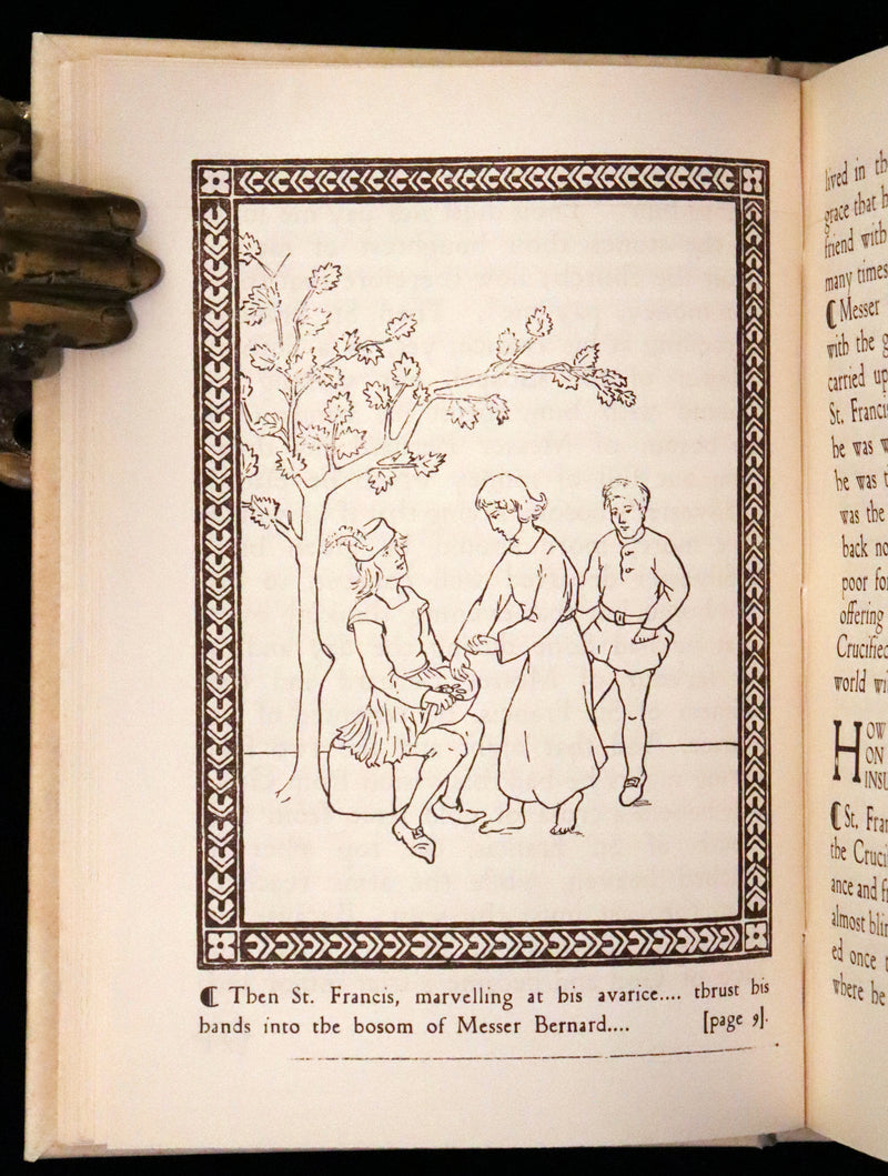 1926 Rare Giannini Binding - The Little Flowers of Saint Francis illustrated by Alaide Vanzetti.