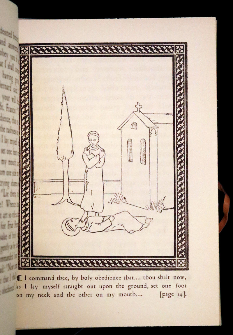 1926 Rare Giannini Binding - The Little Flowers of Saint Francis illustrated by Alaide Vanzetti.