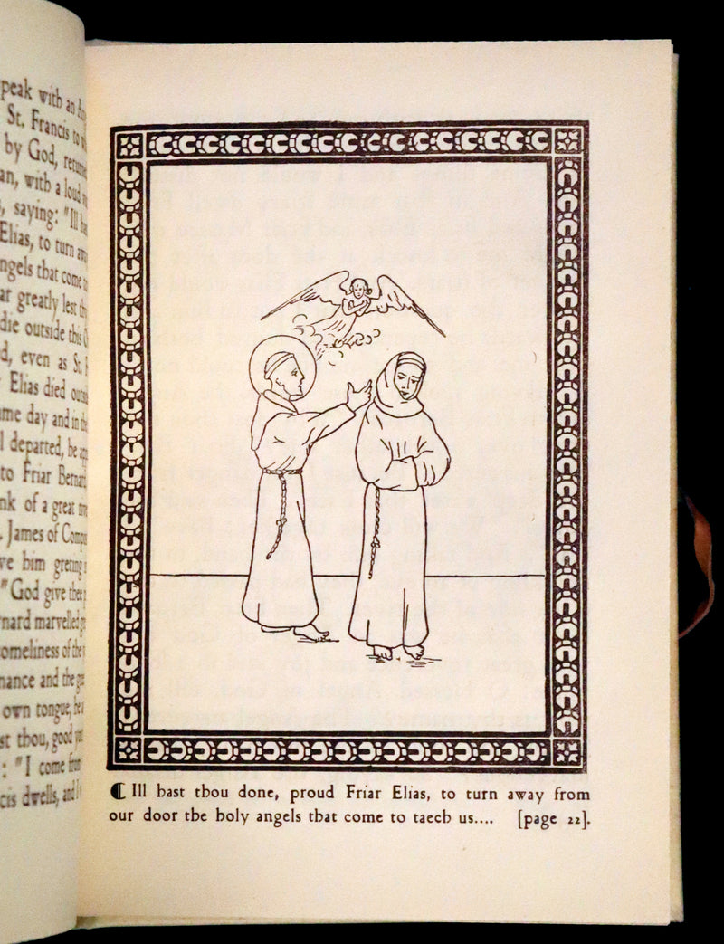 1926 Rare Giannini Binding - The Little Flowers of Saint Francis illustrated by Alaide Vanzetti.