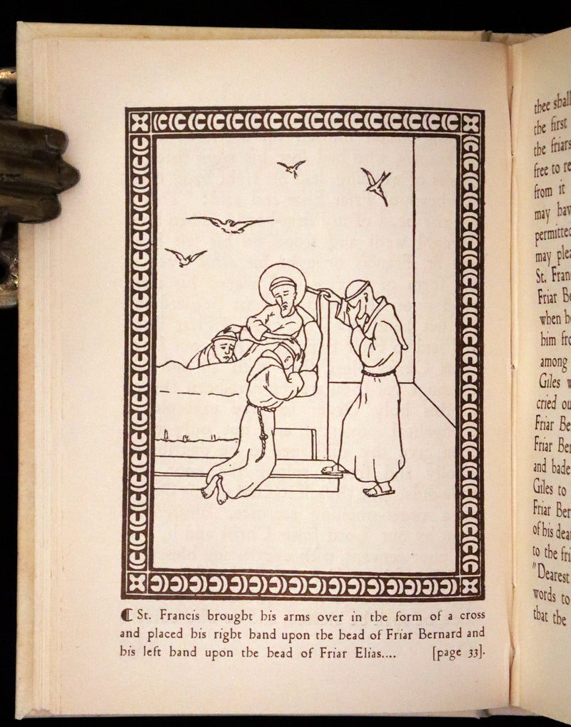 1926 Rare Giannini Binding - The Little Flowers of Saint Francis illustrated by Alaide Vanzetti.