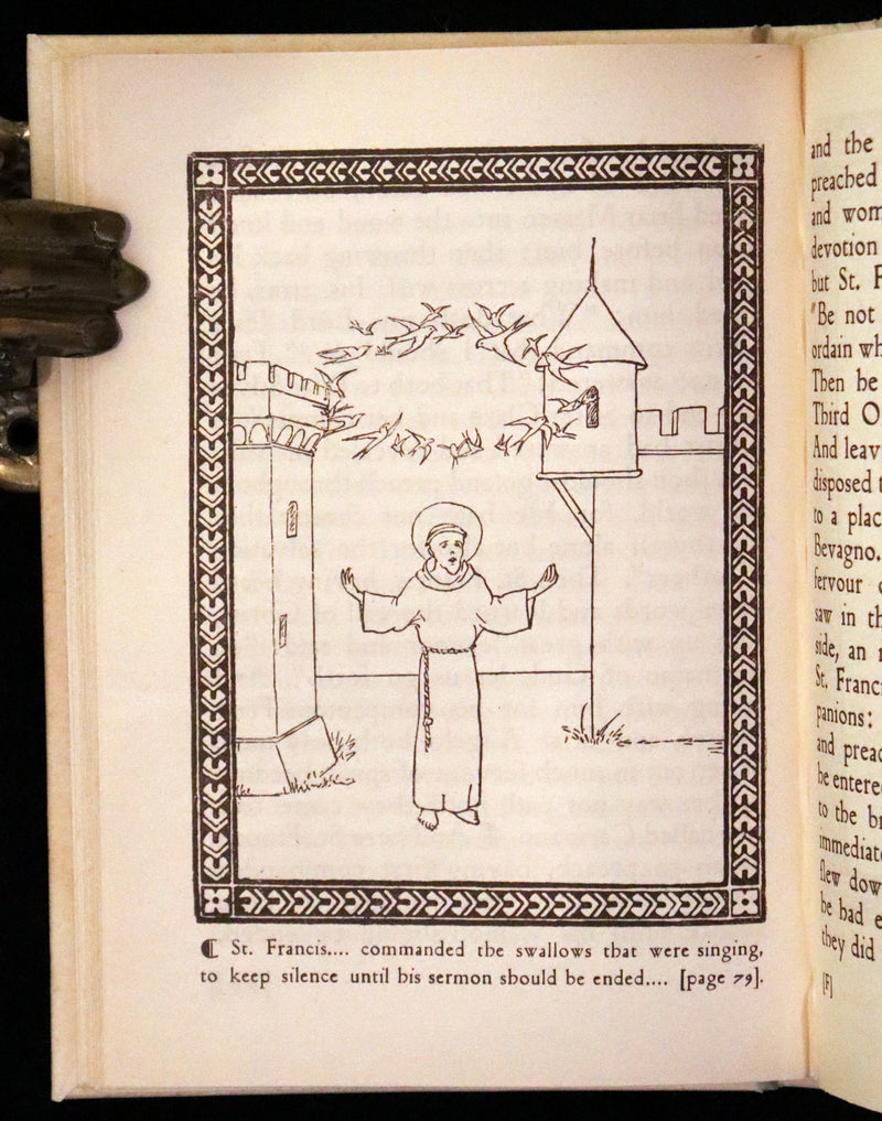 1926 Rare Giannini Binding - The Little Flowers of Saint Francis illustrated by Alaide Vanzetti.