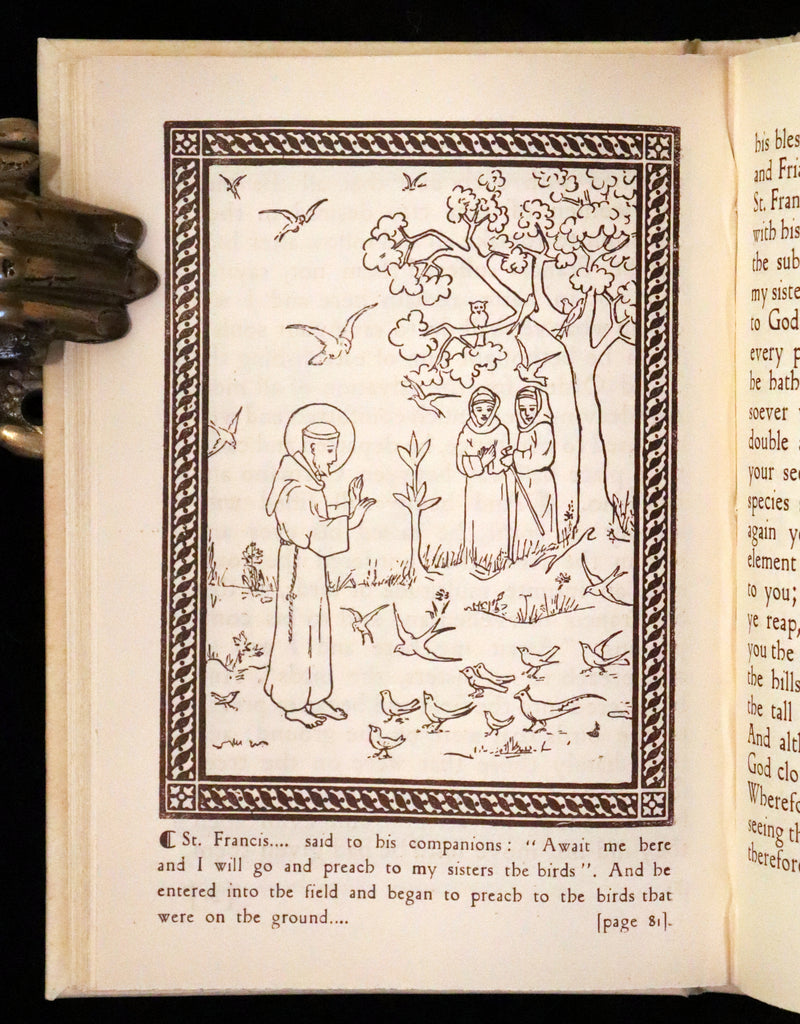 1926 Rare Giannini Binding - The Little Flowers of Saint Francis illustrated by Alaide Vanzetti.
