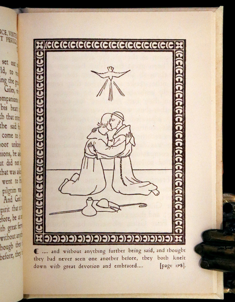 1926 Rare Giannini Binding - The Little Flowers of Saint Francis illustrated by Alaide Vanzetti.