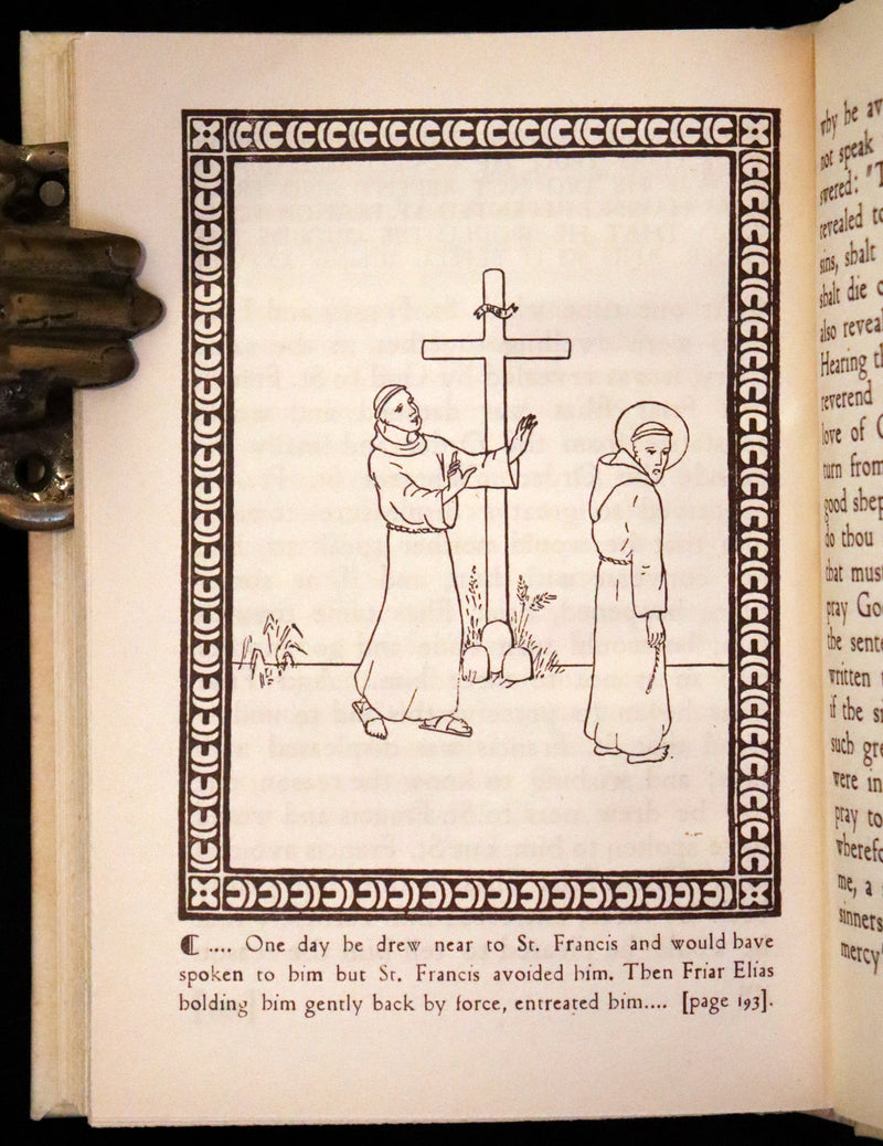 1926 Rare Giannini Binding - The Little Flowers of Saint Francis illustrated by Alaide Vanzetti.