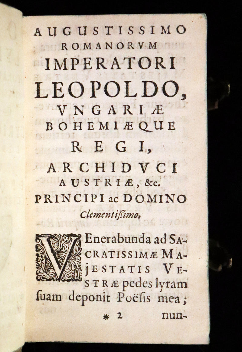 1670 Rare Latin vellum Book - Poesis Lyrica by Nicolaus Avancinus, Jesuit poet.