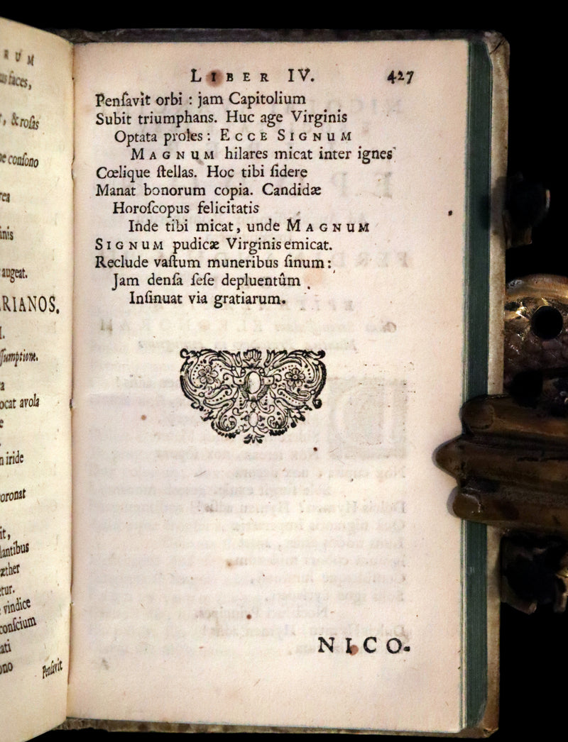 1670 Rare Latin vellum Book - Poesis Lyrica by Nicolaus Avancinus, Jesuit poet.