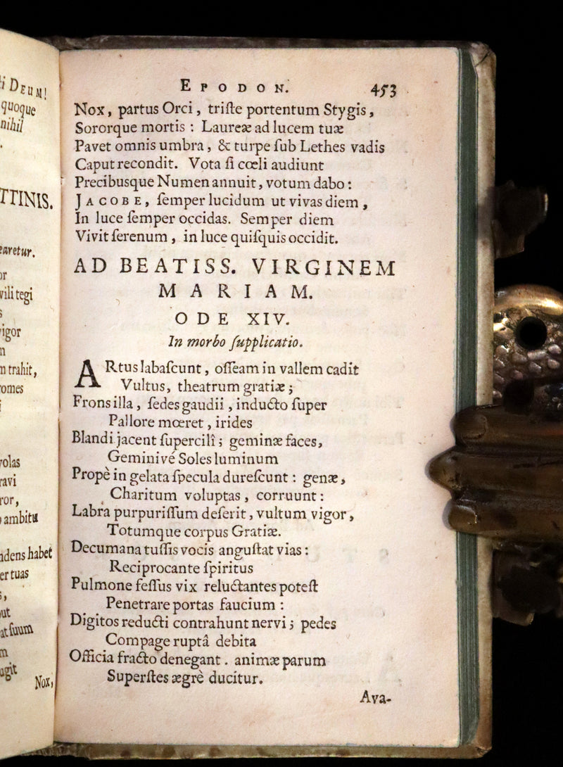 1670 Rare Latin vellum Book - Poesis Lyrica by Nicolaus Avancinus, Jesuit poet.