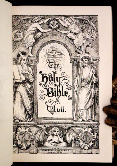 1875 Rare Victorian Edition - Holy Bible (11 Volume Box Set) Old and New Testament books.