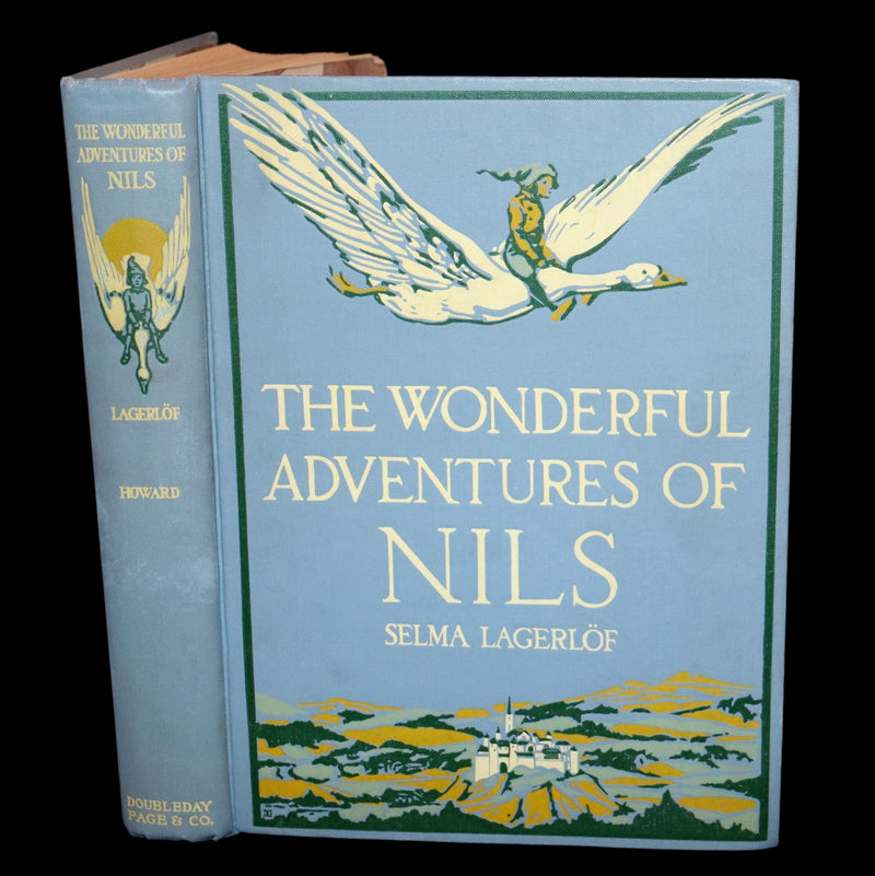1913 Rare First illustrated Edition by Mary Hamilton Frye - The Wonderful Adventures of Nils by Selma Lagerlof.